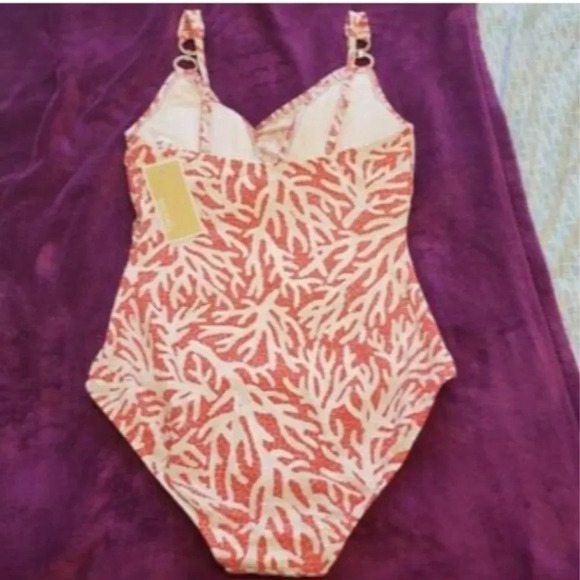 Michael Kors SZ 6 Coral One Piece Swimsuit - Picture 7 of 10